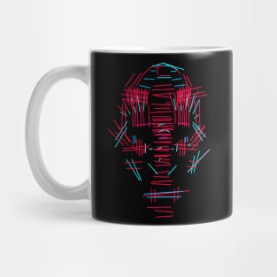 Digital Horror Face - Abstract Art Mug